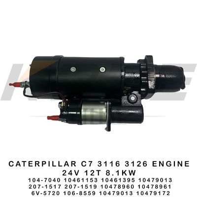 6V-5720 106-8559  C7 3116 3126 ENGINE 24V 12T 8.1KW STARTER MOTOR 104-7040 10461153 10461395 207-1517 207-1519 FOR E320 E322 E325 EXCAVATOR